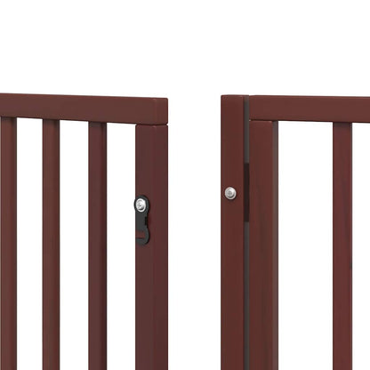Zábrana Pro Psy S Dvířky Skládací 15 Panelů Hnědá 750 Cm Topol