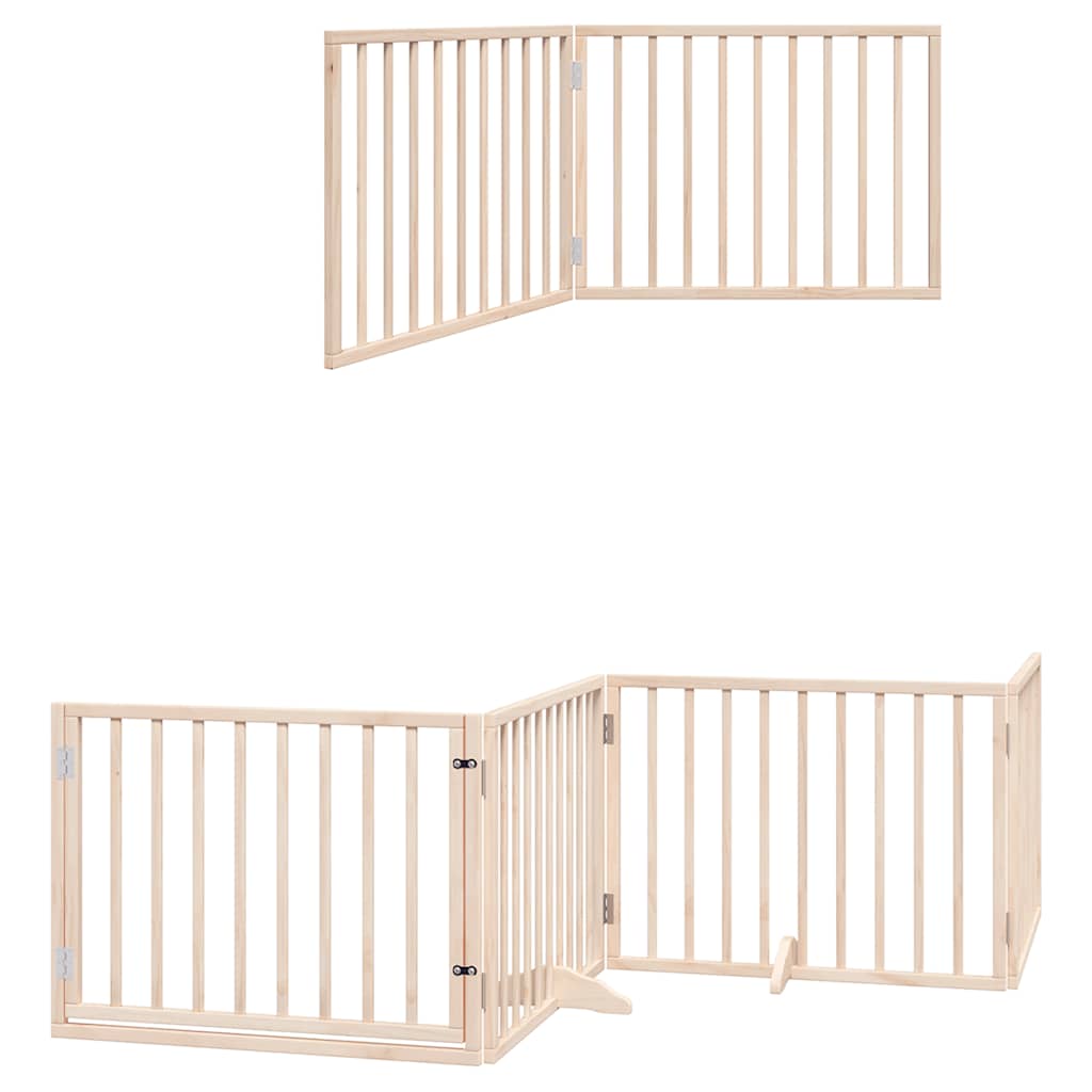 Zábrana Pro Psy S Dvířky Skládací 8 Panelů 640 Cm Topol