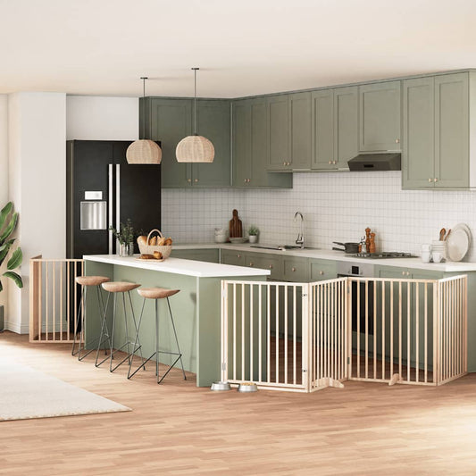 Zábrana Pro Psy S Dvířky Skládací 6 Panelů 480 Cm Topol