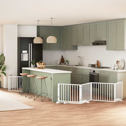 Zábrana Pro Psy S Dvířky Skládací 6 Panelů 480 Cm Topol