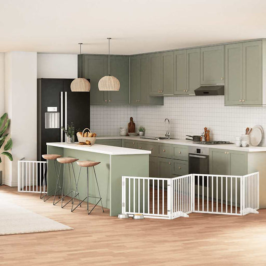 Zábrana Pro Psy S Dvířky Skládací 6 Panelů 480 Cm Topol