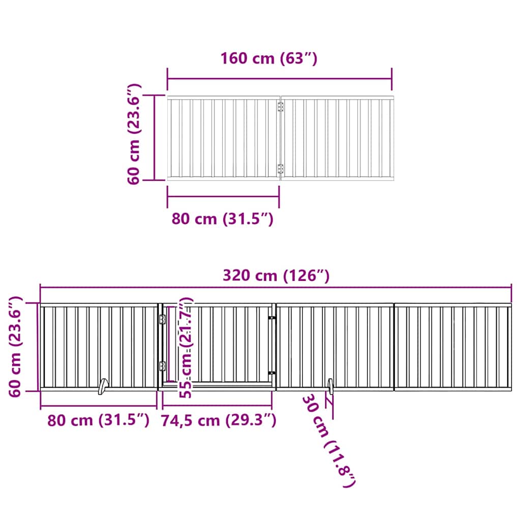 Zábrana Pro Psy S Dvířky Skládací 10 Panelů Bílá 800 Cm Topol