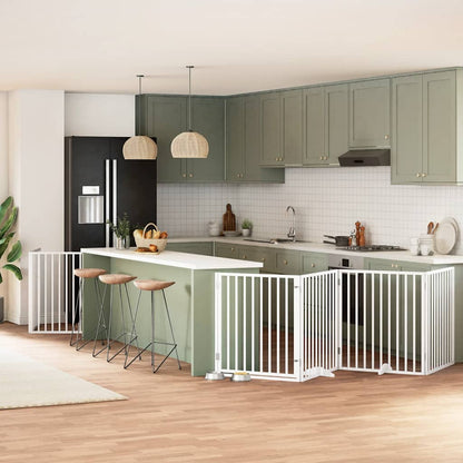 Zábrana Pro Psy S Dvířky Skládací 8 Panelů 640 Cm Topol