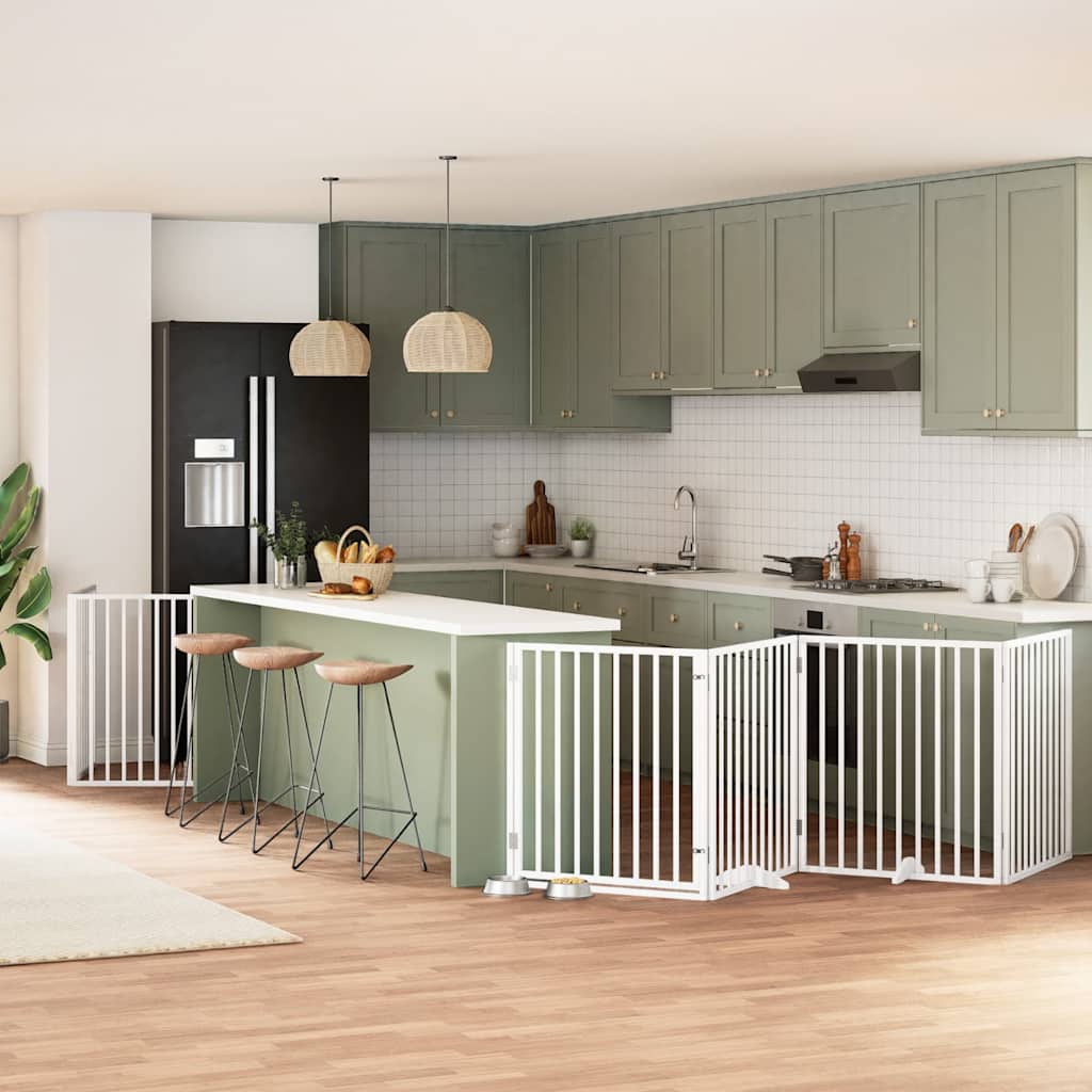 Zábrana Pro Psy S Dvířky Skládací 10 Panelů 800 Cm Topol