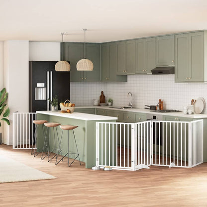 Zábrana Pro Psy S Dvířky Skládací 10 Panelů 800 Cm Topol