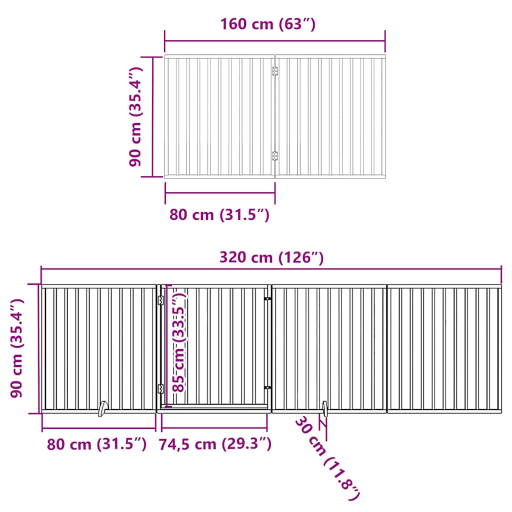 Zábrana Pro Psy S Dvířky Skládací 10 Panelů Černá 800 Cm Topol