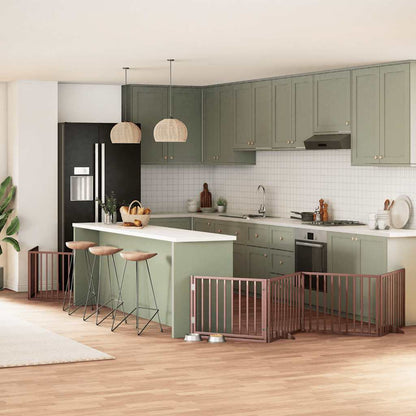 Zábrana Pro Psy S Dvířky Skládací 8 Panelů 640 Cm Topol