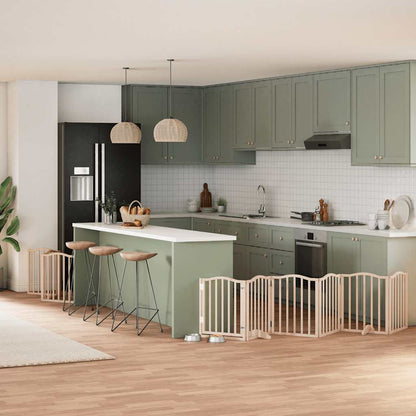 Zábrana Pro Psy S Dvířky Skládací 9 Panelů Černá 450 Cm Topol