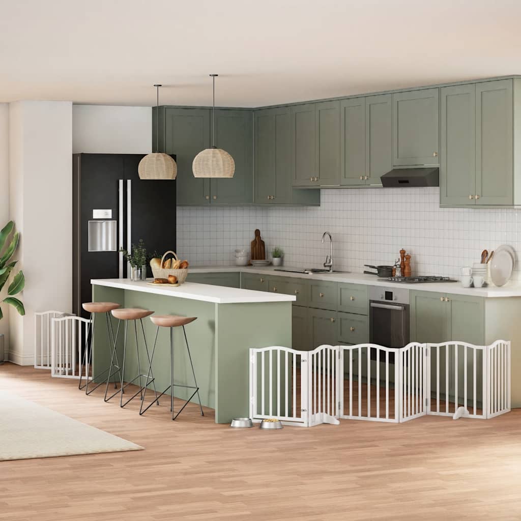 Zábrana Pro Psy S Dvířky Skládací 9 Panelů Černá 450 Cm Topol