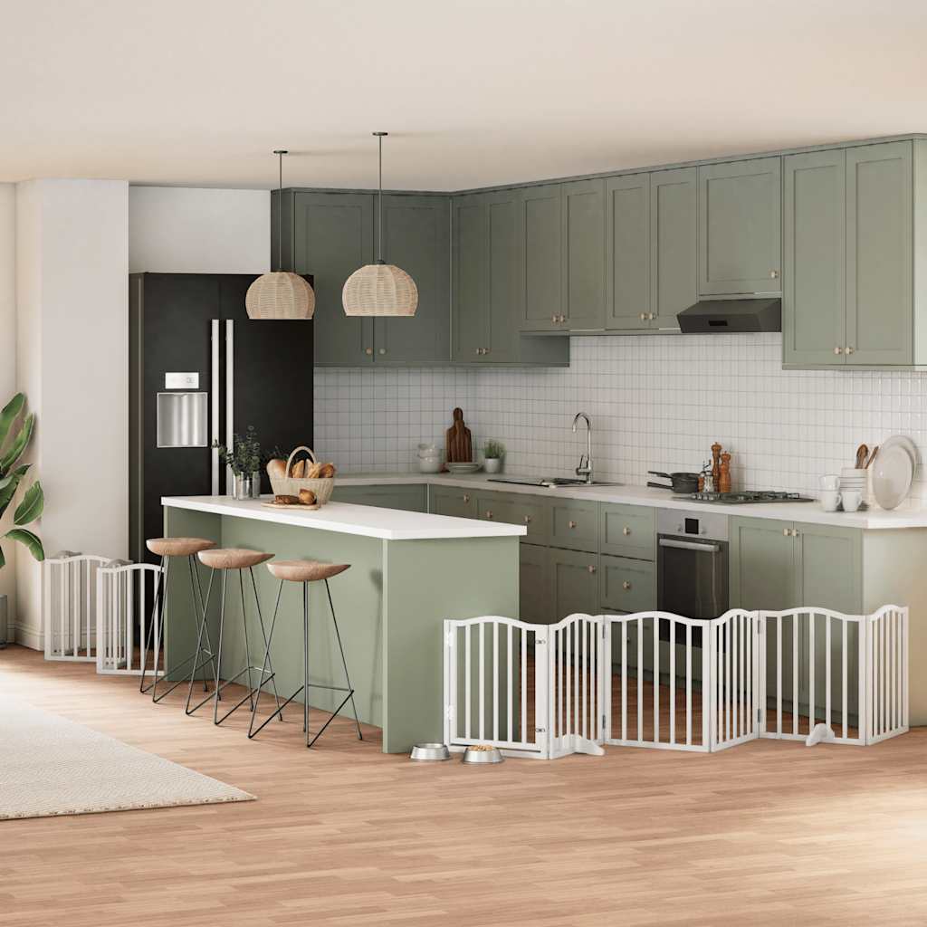 Zábrana Pro Psy S Dvířky Skládací 9 Panelů Černá 450 Cm Topol