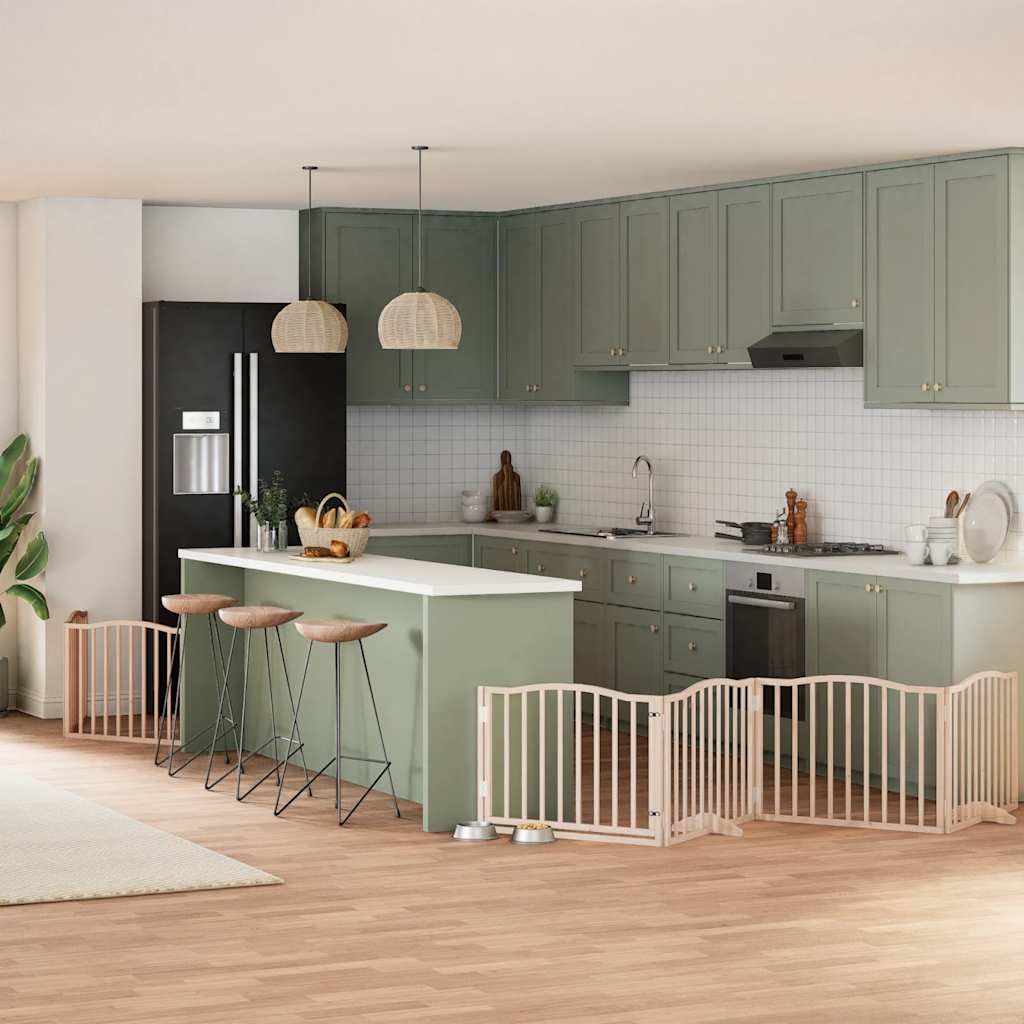 Zábrana Pro Psy S Dvířky Skládací 9 Panelů Černá 450 Cm Topol