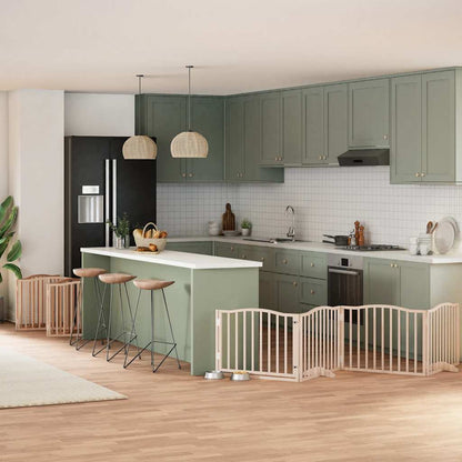 Zábrana Pro Psy S Dvířky Skládací 9 Panelů Černá 450 Cm Topol