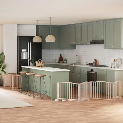 Zábrana Pro Psy S Dvířky Skládací 9 Panelů Černá 450 Cm Topol