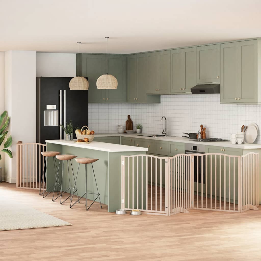 Zábrana Pro Psy S Dvířky Skládací 9 Panelů Černá 450 Cm Topol