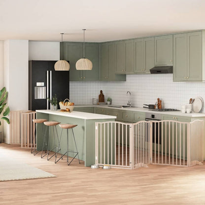 Zábrana Pro Psy S Dvířky Skládací 9 Panelů Černá 450 Cm Topol