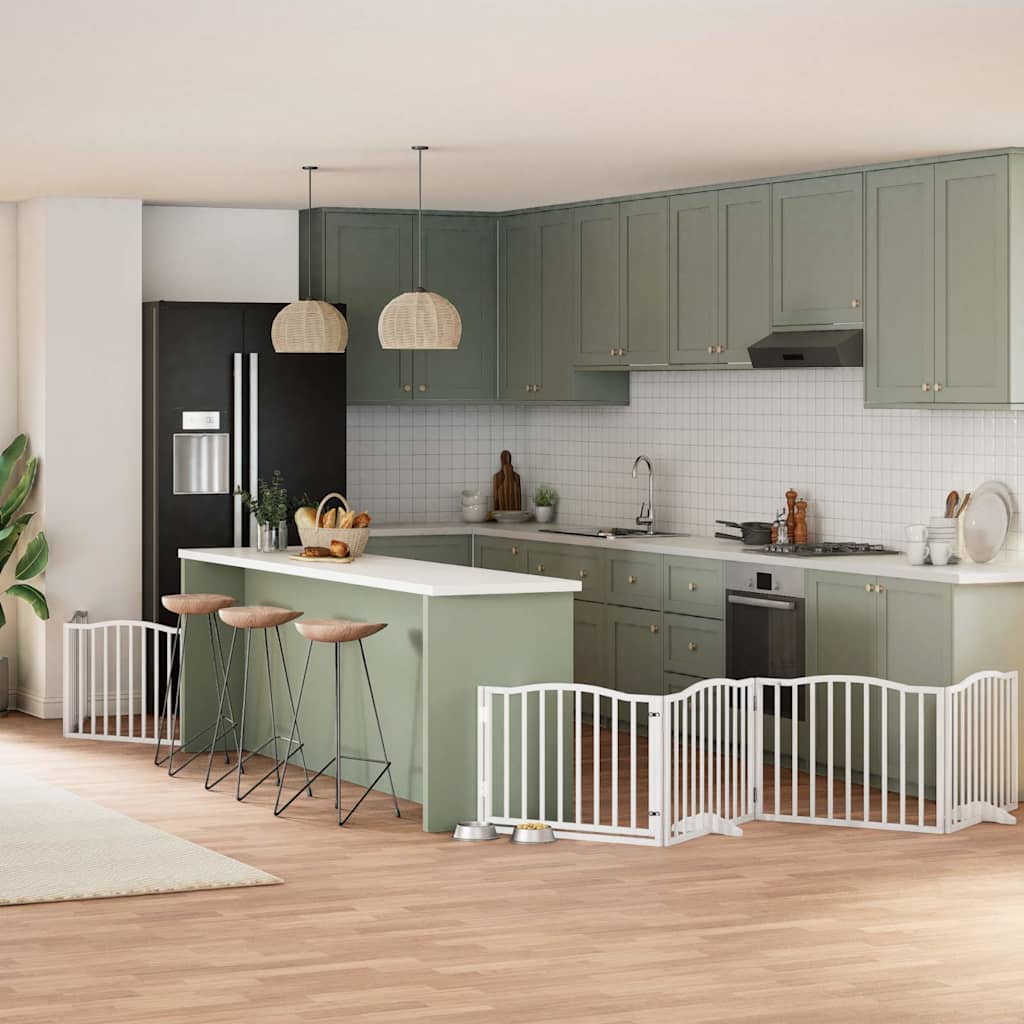 Zábrana Pro Psy S Dvířky Skládací 9 Panelů Černá 450 Cm Topol