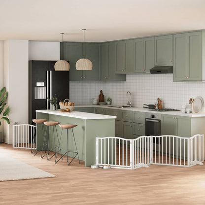 Zábrana Pro Psy S Dvířky Skládací 9 Panelů Černá 450 Cm Topol