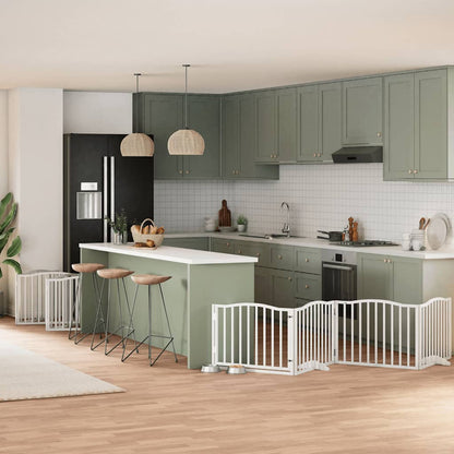 Zábrana Pro Psy S Dvířky Skládací 9 Panelů Černá 450 Cm Topol