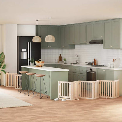 Zábrana Pro Psy S Dvířky Skládací 15 Panelů 750 Cm Topol