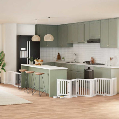 Zábrana Pro Psy S Dvířky Skládací 15 Panelů 750 Cm Topol