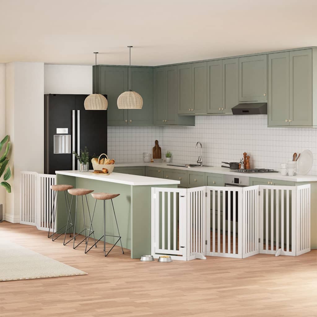 Zábrana Pro Psy S Dvířky Skládací 15 Panelů 750 Cm Topol