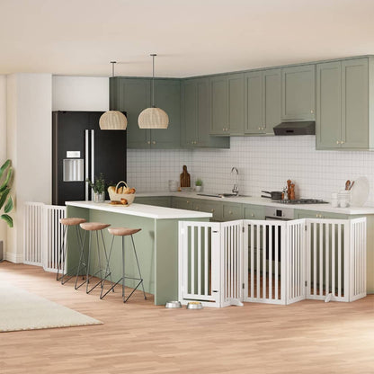 Zábrana Pro Psy S Dvířky Skládací 15 Panelů 750 Cm Topol