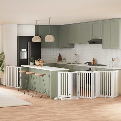 Zábrana Pro Psy S Dvířky Skládací 15 Panelů 750 Cm Topol