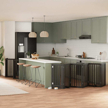 Zábrana Pro Psy S Dvířky Skládací 15 Panelů 750 Cm Topol