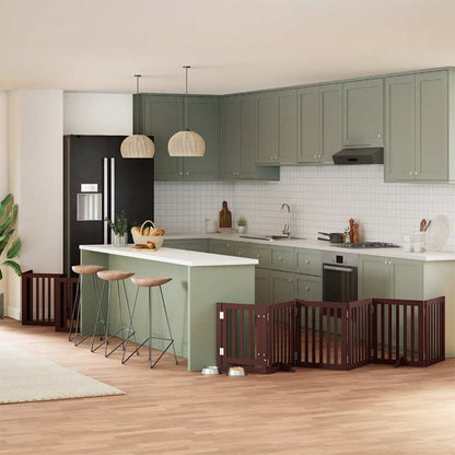 Zábrana Pro Psy S Dvířky Skládací 15 Panelů 750 Cm Topol