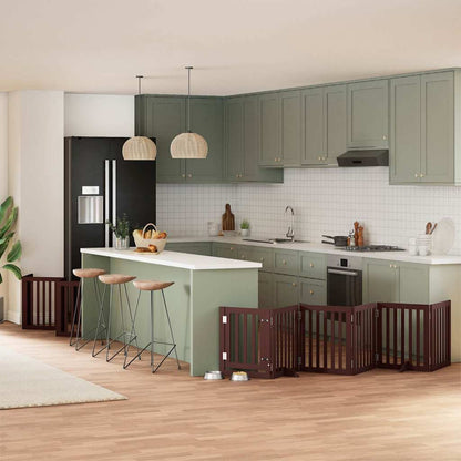 Zábrana Pro Psy S Dvířky Skládací 15 Panelů 750 Cm Topol