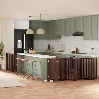 Zábrana Pro Psy S Dvířky Skládací 15 Panelů 750 Cm Topol