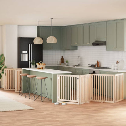 Zábrana Pro Psy S Dvířky Skládací 15 Panelů 750 Cm Topol