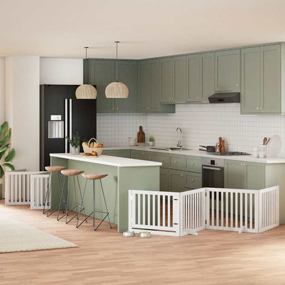 Zábrana Pro Psy S Dvířky Skládací 15 Panelů 750 Cm Topol