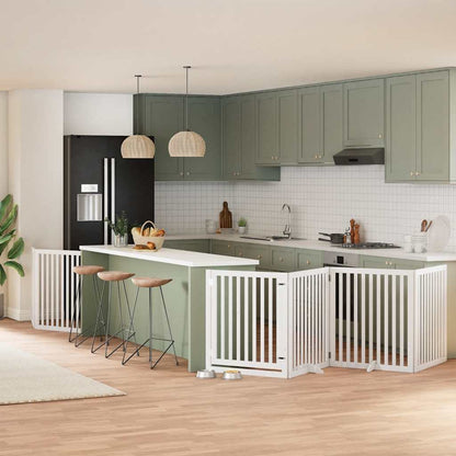 Zábrana Pro Psy S Dvířky Skládací 15 Panelů 750 Cm Topol