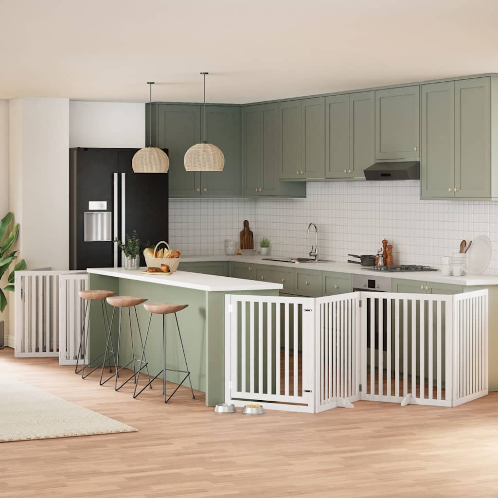 Zábrana Pro Psy S Dvířky Skládací 15 Panelů 750 Cm Topol