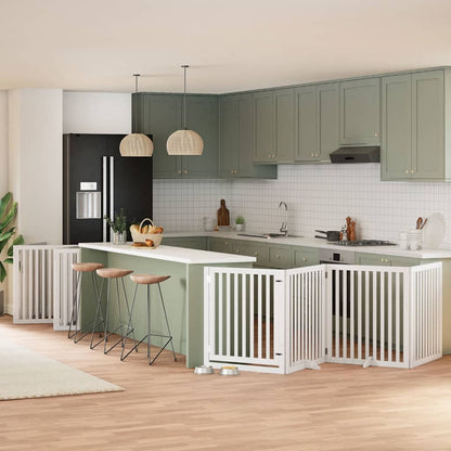 Zábrana Pro Psy S Dvířky Skládací 15 Panelů 750 Cm Topol