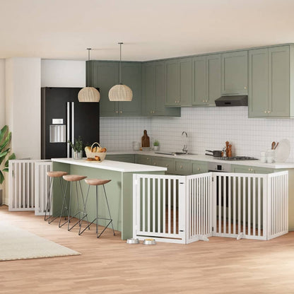 Zábrana Pro Psy S Dvířky Skládací 15 Panelů 750 Cm Topol