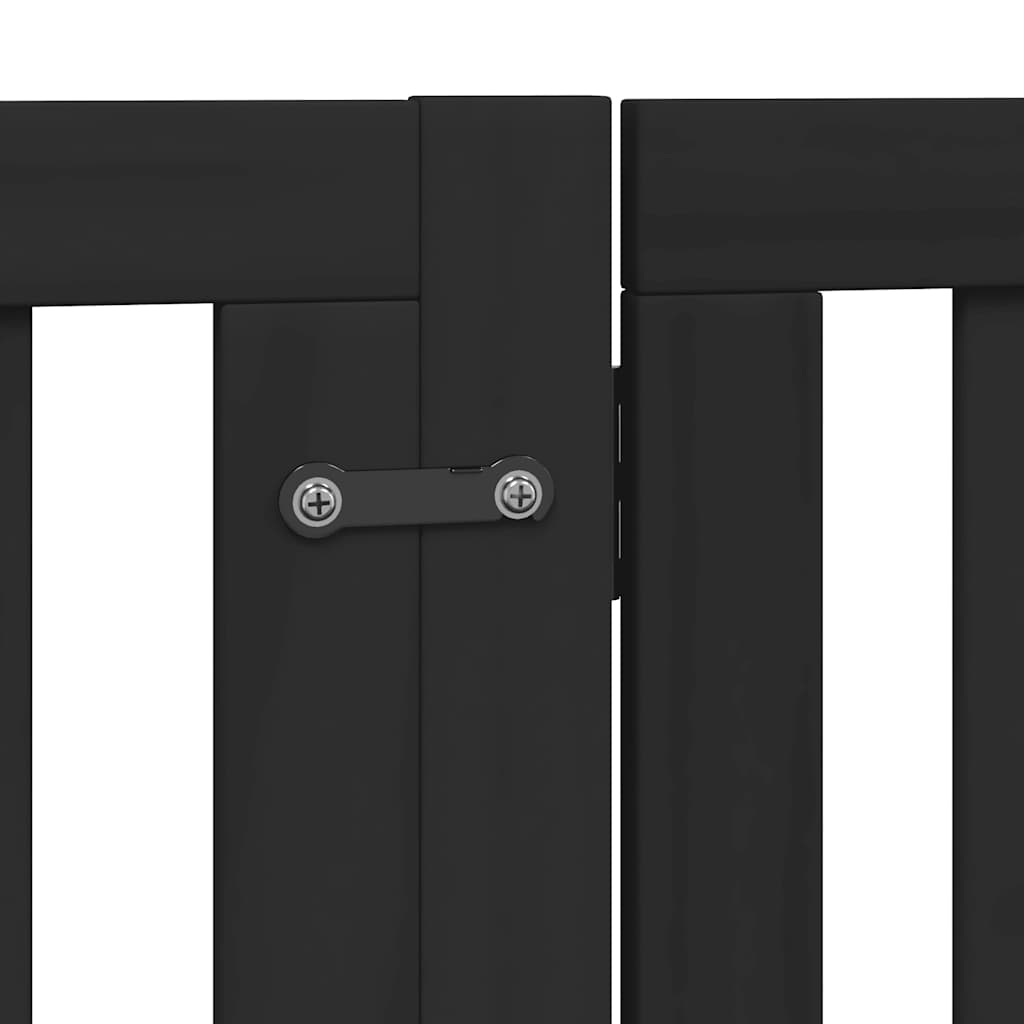 Zábrana Pro Psy S Dvířky Skládací 8 Panelů Černá 640 Cm Topol