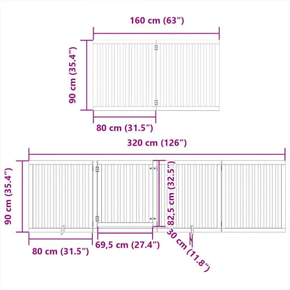 Zábrana Pro Psy S Dvířky Skládací 8 Panelů Černá 640 Cm Topol