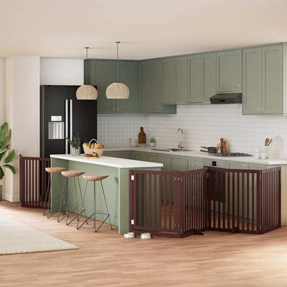 Zábrana Pro Psy S Dvířky Skládací 15 Panelů 750 Cm Topol