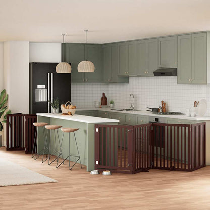 Zábrana Pro Psy S Dvířky Skládací 15 Panelů 750 Cm Topol