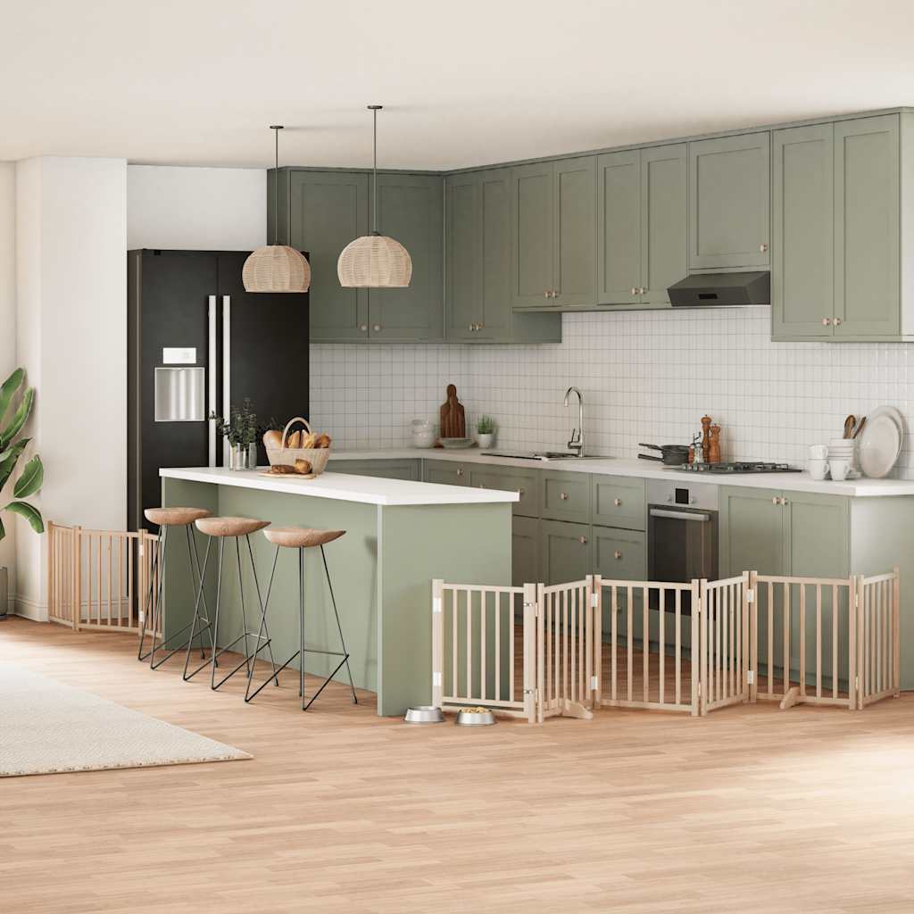 Zábrana Pro Psy S Dvířky Skládací 12 Panelů 600 Cm Topol