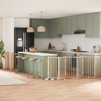 Zábrana Pro Psy S Dvířky Skládací 12 Panelů 600 Cm Topol