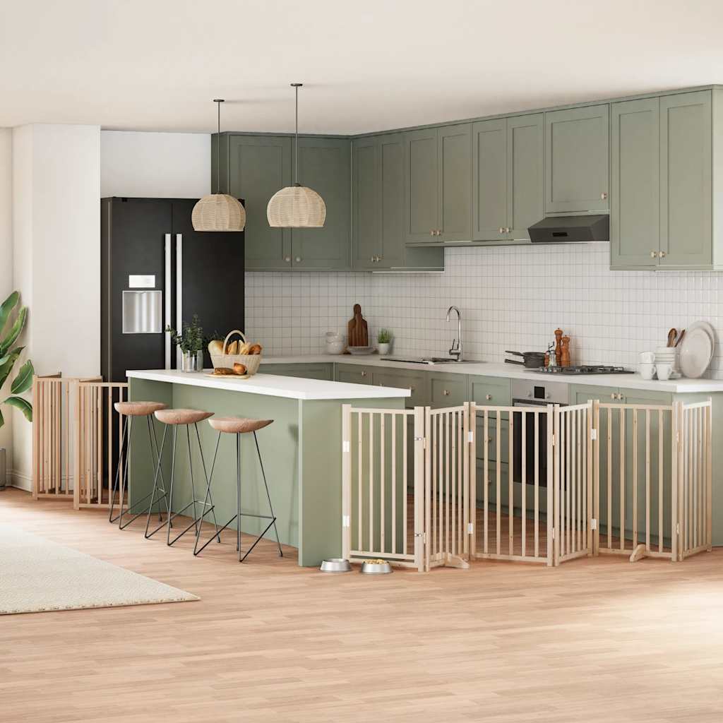 Zábrana Pro Psy S Dvířky Skládací 12 Panelů 600 Cm Topol