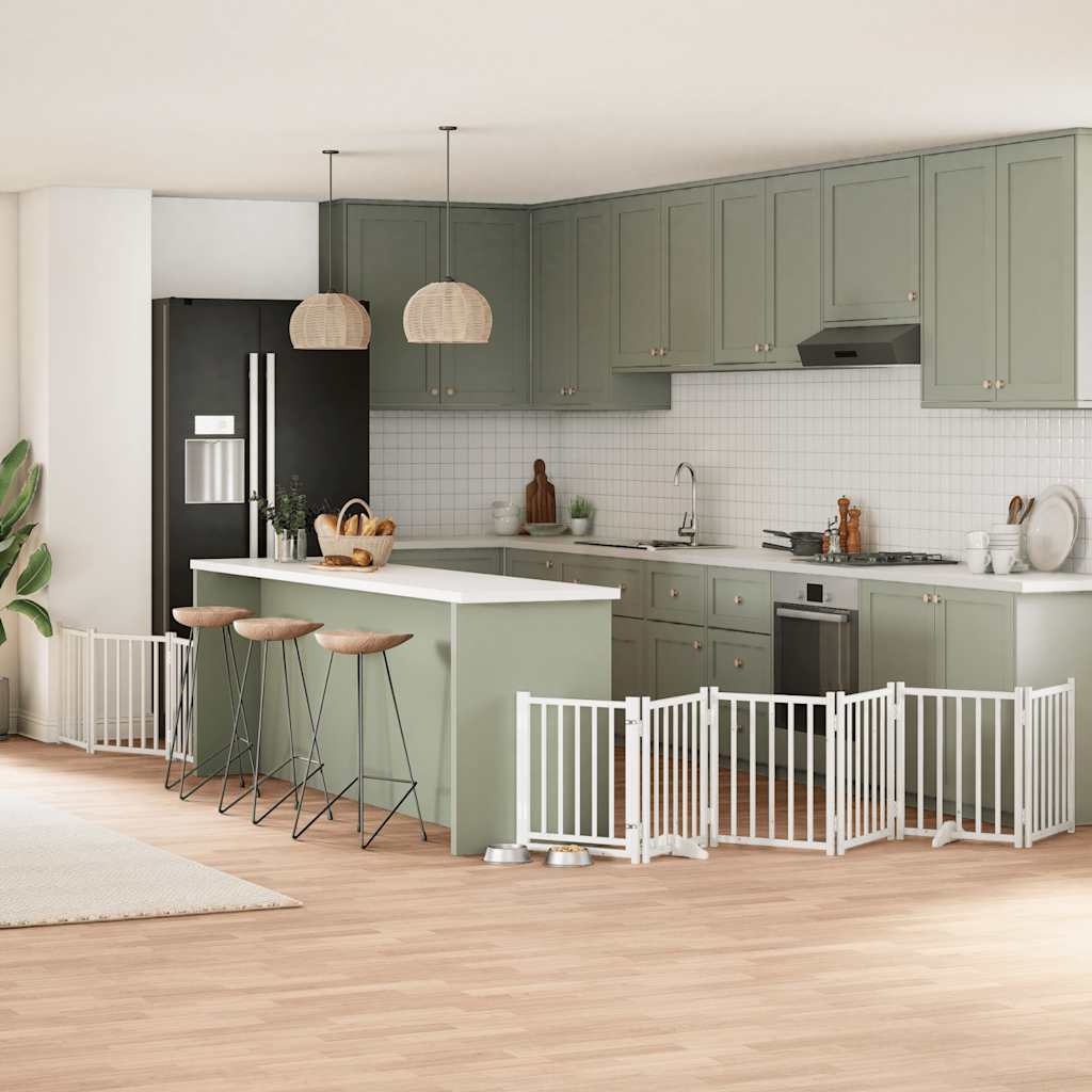 Zábrana Pro Psy S Dvířky Skládací 12 Panelů 600 Cm Topol