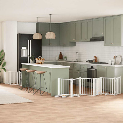 Zábrana Pro Psy S Dvířky Skládací 12 Panelů 600 Cm Topol