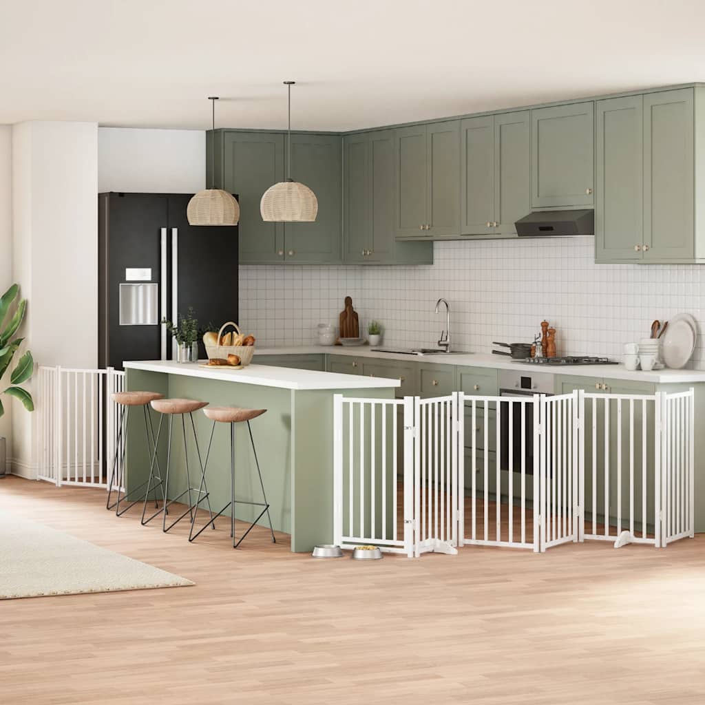 Zábrana Pro Psy S Dvířky Skládací 12 Panelů 600 Cm Topol