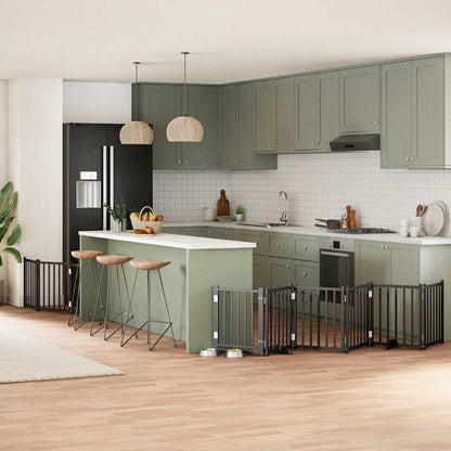 Zábrana Pro Psy S Dvířky Skládací 12 Panelů 600 Cm Topol