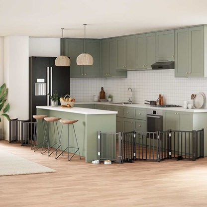 Zábrana Pro Psy S Dvířky Skládací 12 Panelů 600 Cm Topol