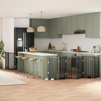 Zábrana Pro Psy S Dvířky Skládací 12 Panelů 600 Cm Topol